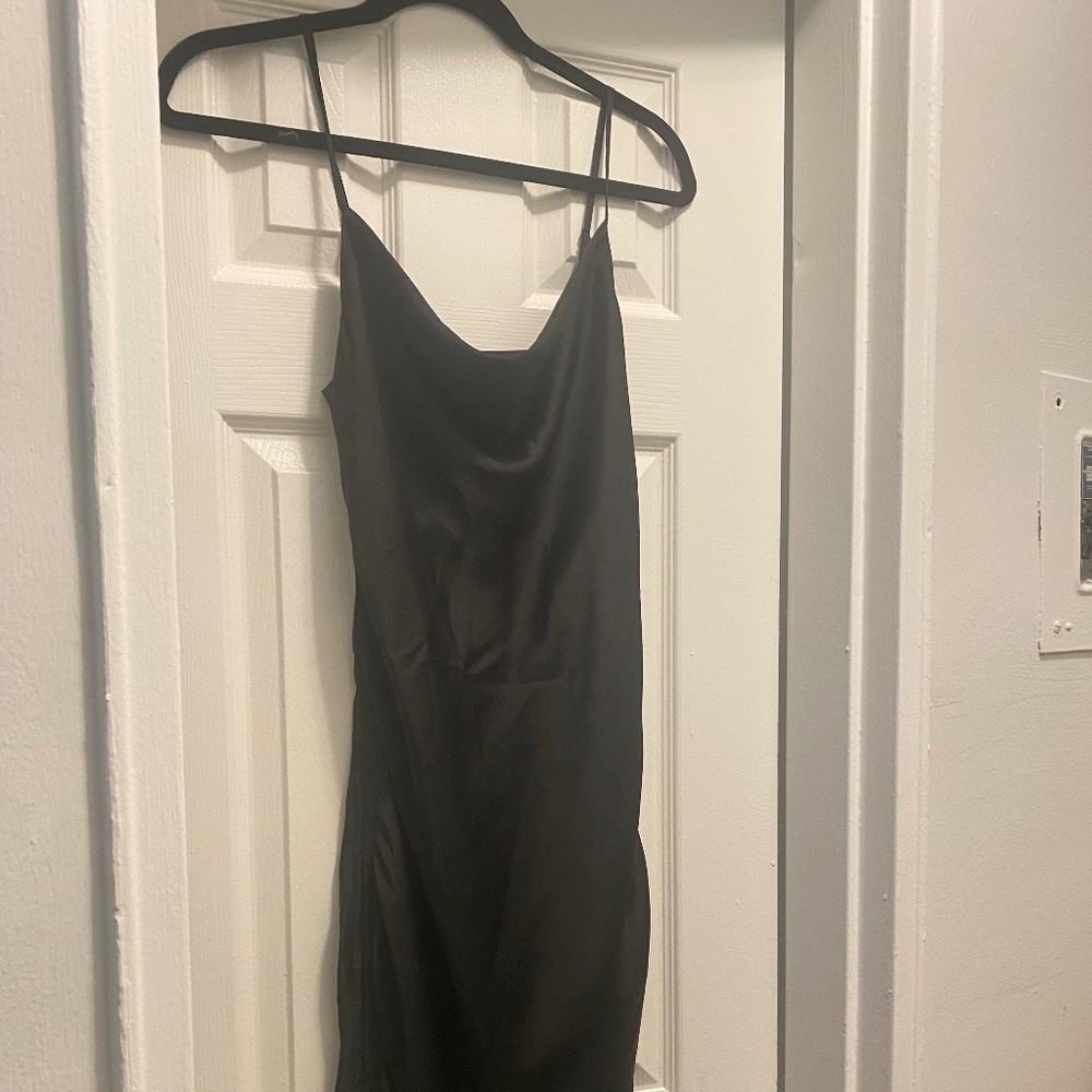 black cowl dress adjustable